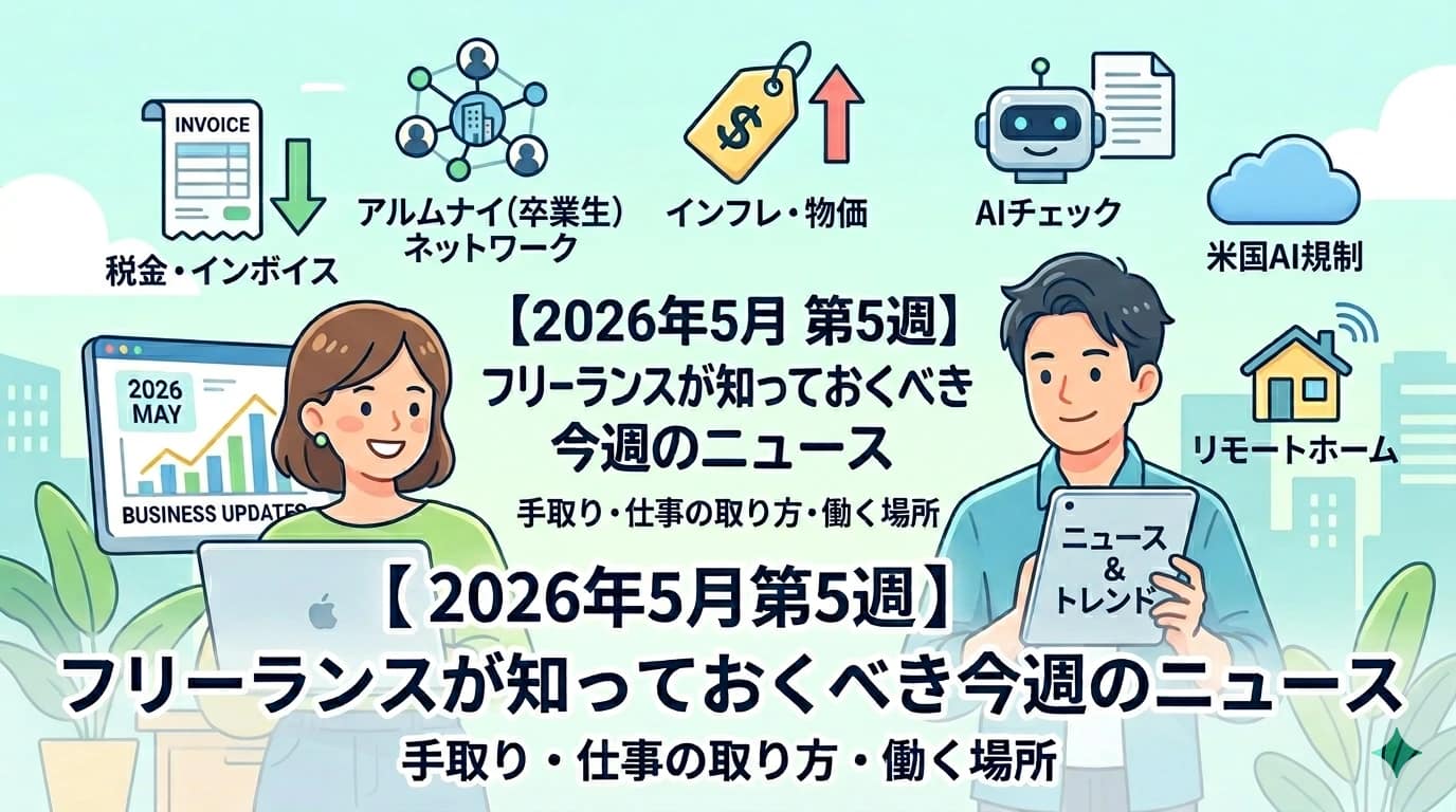 【2026年5月第5週】フリーランスが知っておくべき今週のニュース