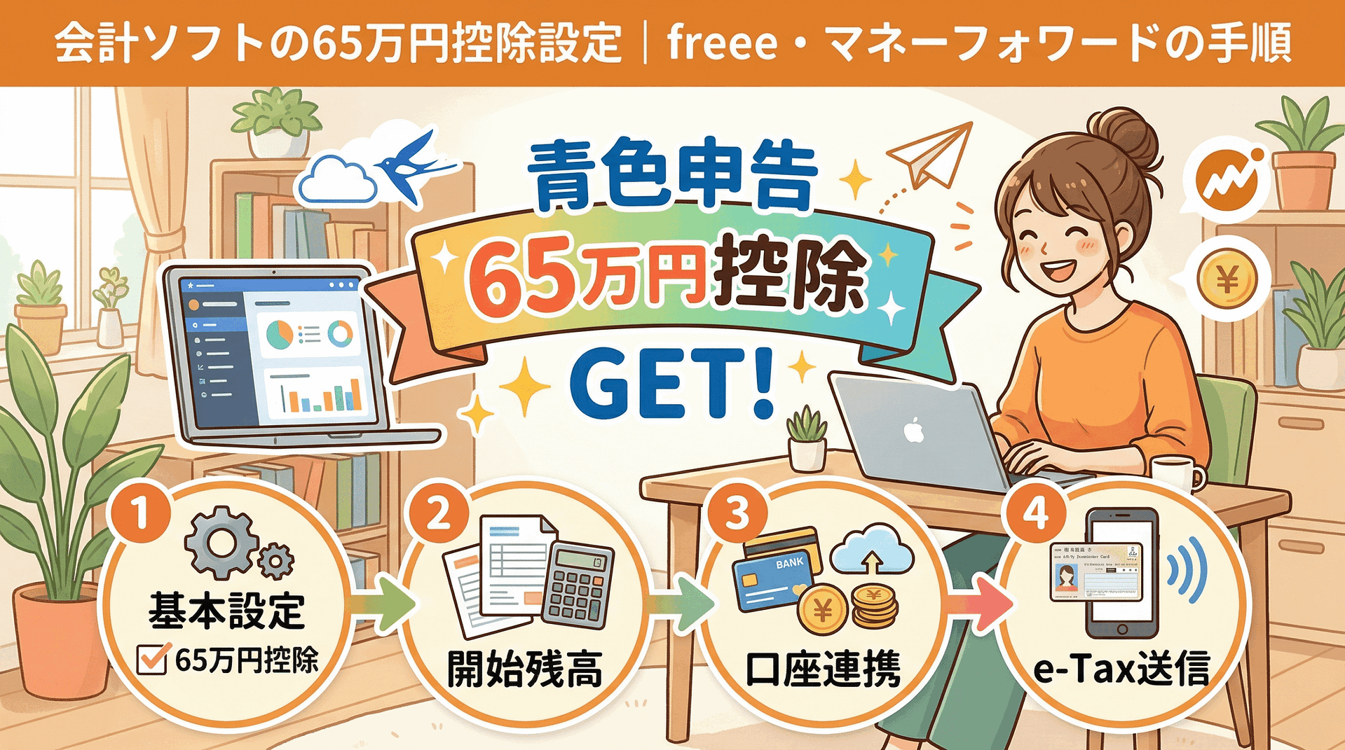 会計ソフトの65万円控除設定｜freee・マネーフォワードの手順