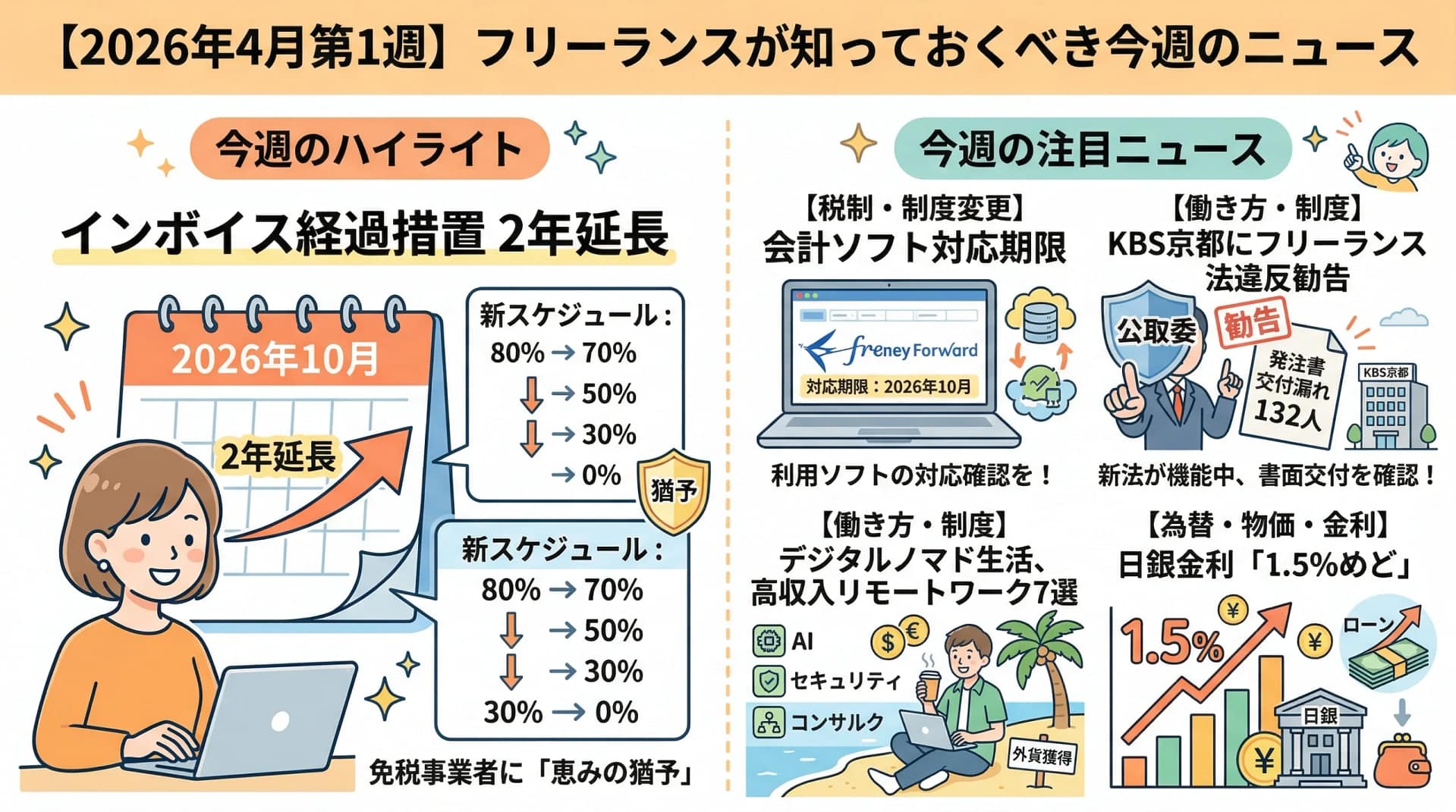 【2026年4月第1週】フリーランスが知っておくべき今週のニュース