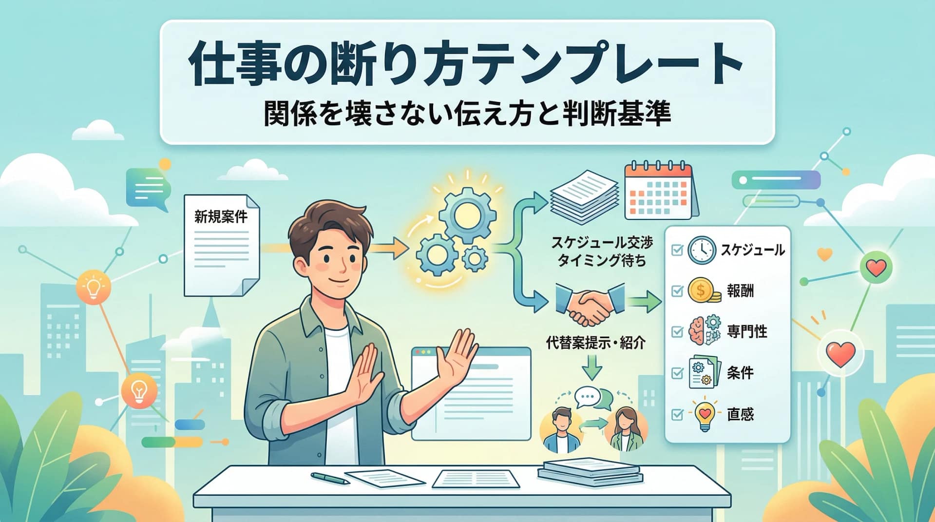 仕事の断り方テンプレート｜関係を壊さない伝え方と判断基準