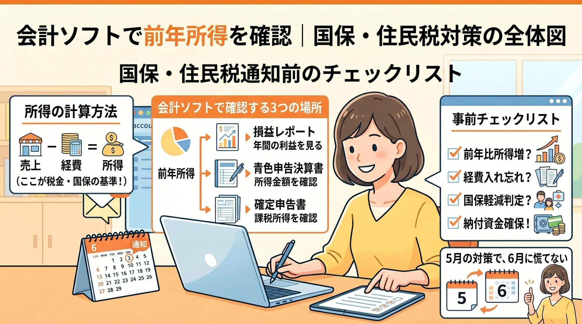 会計ソフトで前年所得を確認する方法｜国保・住民税通知前のチェックリス
