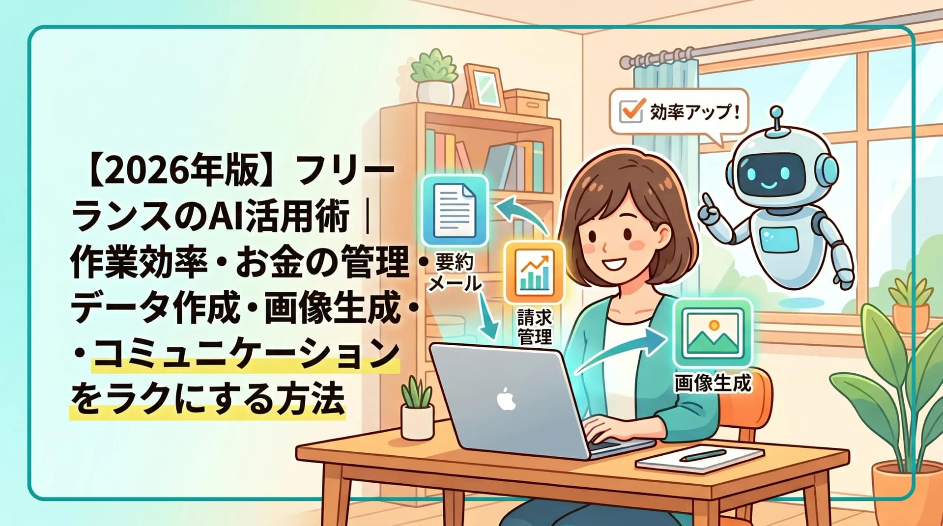 【2026年版】フリーランスのAI活用術｜作業効率・お金の管理・データ作成・画像生成・コミュニケーションをラクにする方法