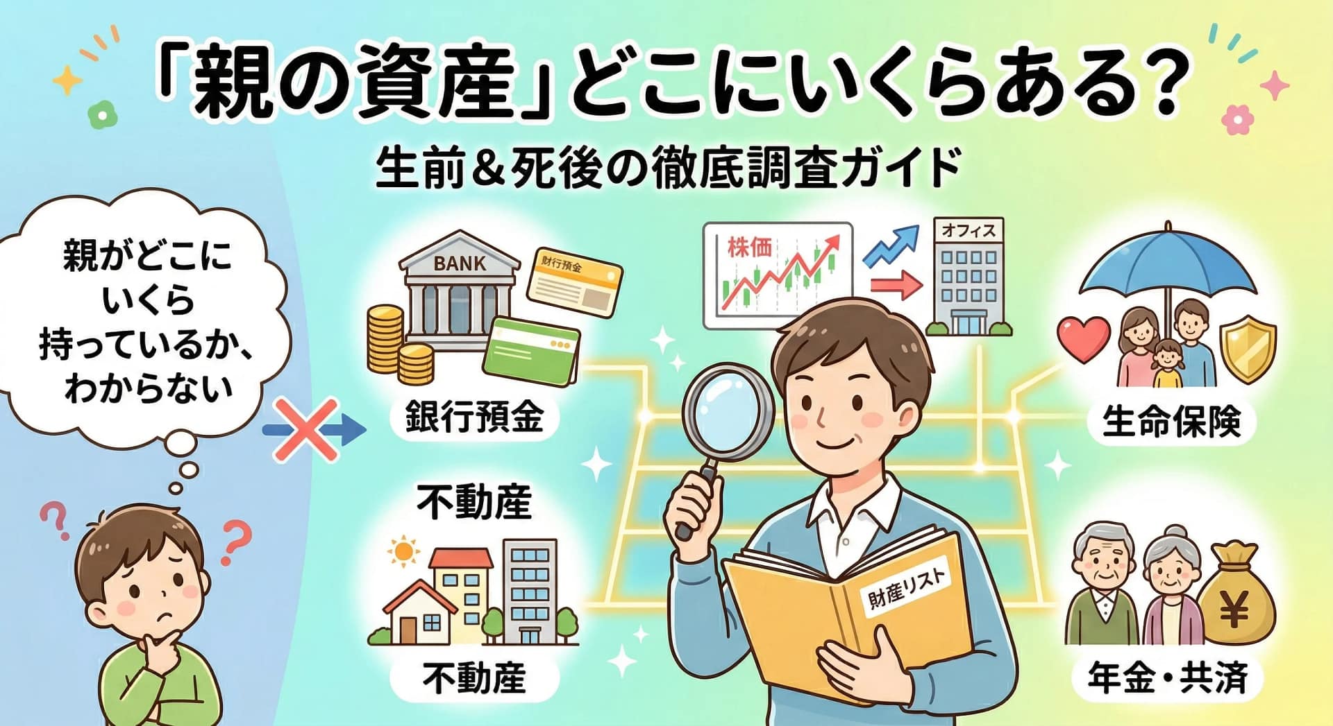 親の金融資産の調べ方｜ほふり開示請求・名寄せ・エンディングノート活用
