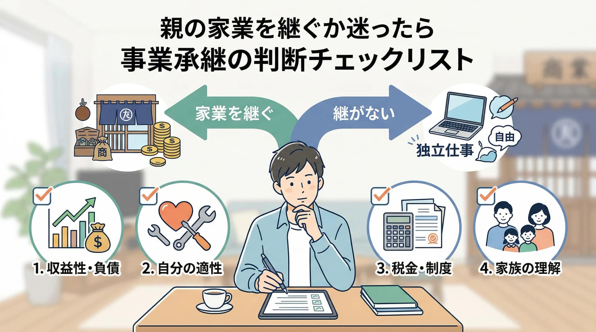 親の家業を継ぐか迷ったら｜事業承継の判断チェックリスト