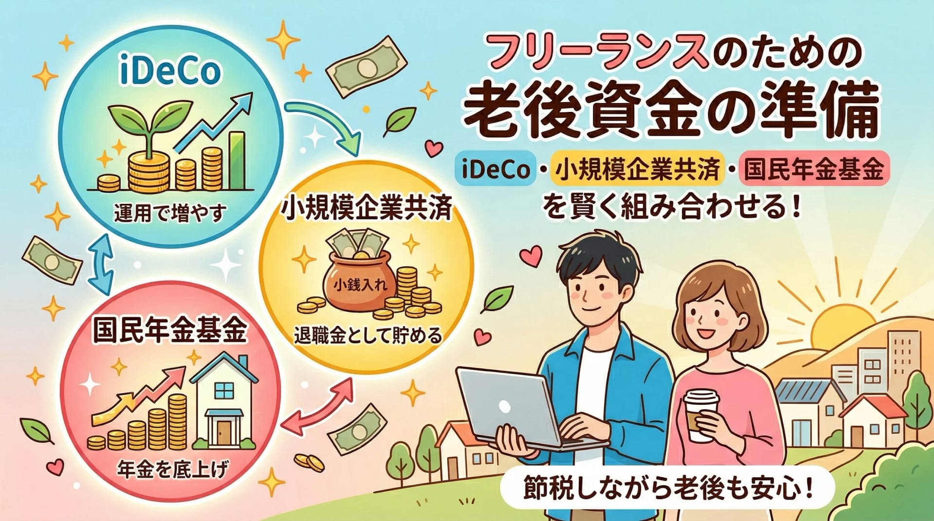 老後資金の準備｜iDeCo・小規模企業共済・国民年金基金の組み合わせ方