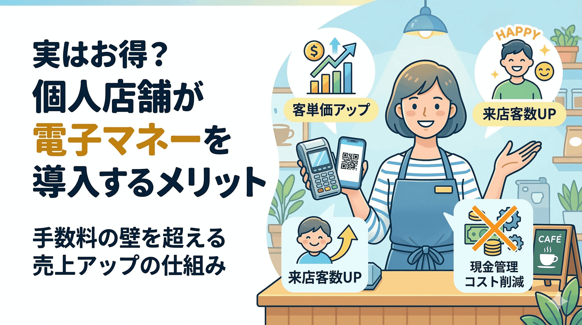 実はお得？個人店舗が電子マネーを導入するメリット｜手数料の壁を超える売上アップの仕組み